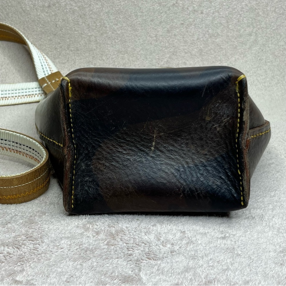 Vintage Leather Crossing School Guard Crossbody Bag Purse VTG Hartford Boho Prep - Picture 6 of 9